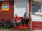 Kyle Pickering and Bobby McDowell walking across Canada