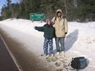 Kyle Pickering and Bobby McDowell walking across Canada