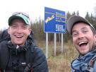 Kyle Pickering and Bobby McDowell walking across Canada