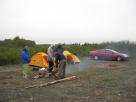 Kyle Pickering and Bobby McDowell walking across Canada