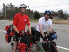 Kyle Pickering and Bobby McDowell walking across Canada